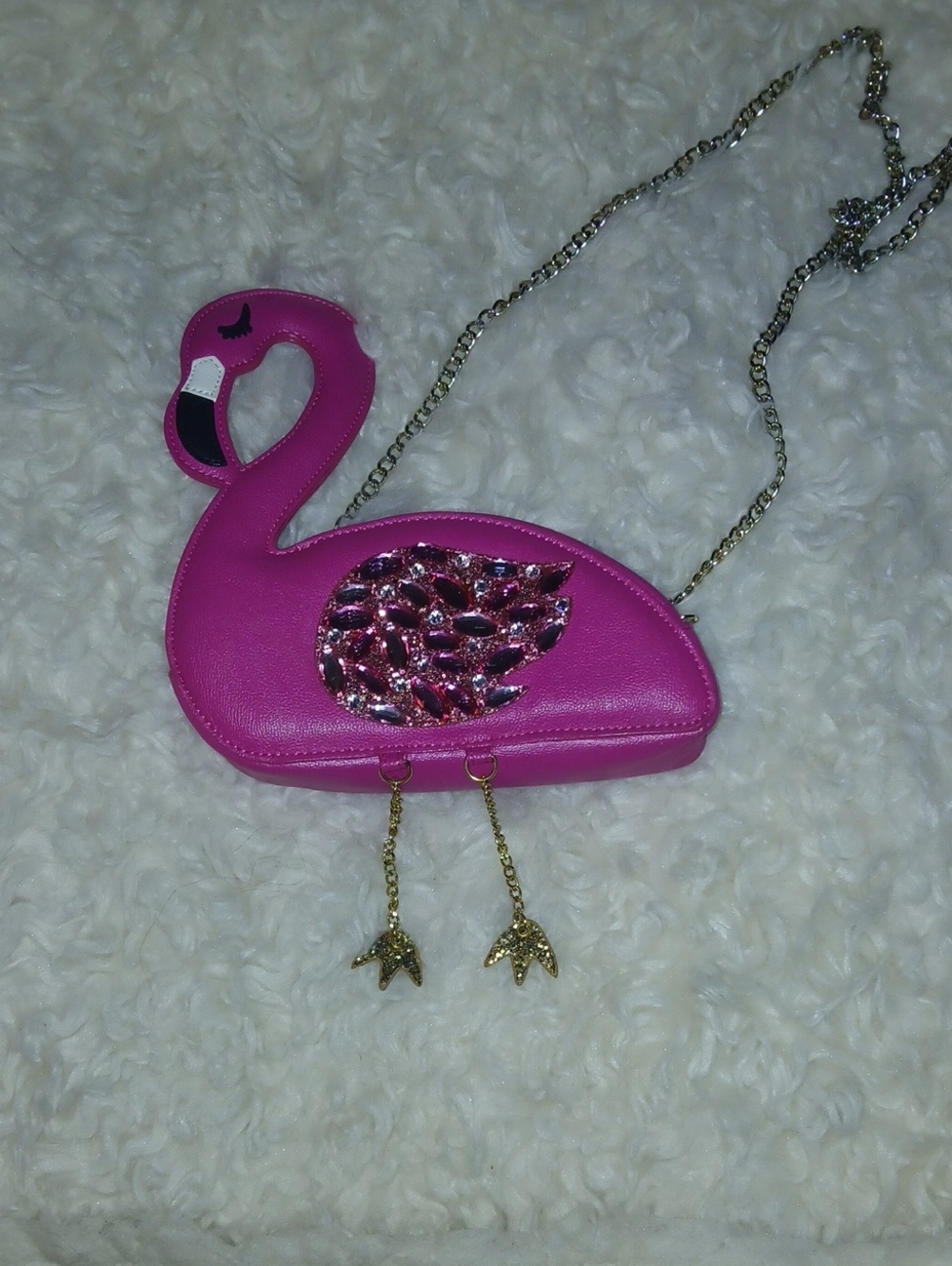 Rare Betsey Johnson Pink Flamingo Crossbody Bag